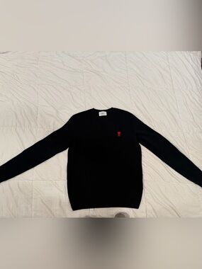 AMI Crewneck Sweater with Red Logo